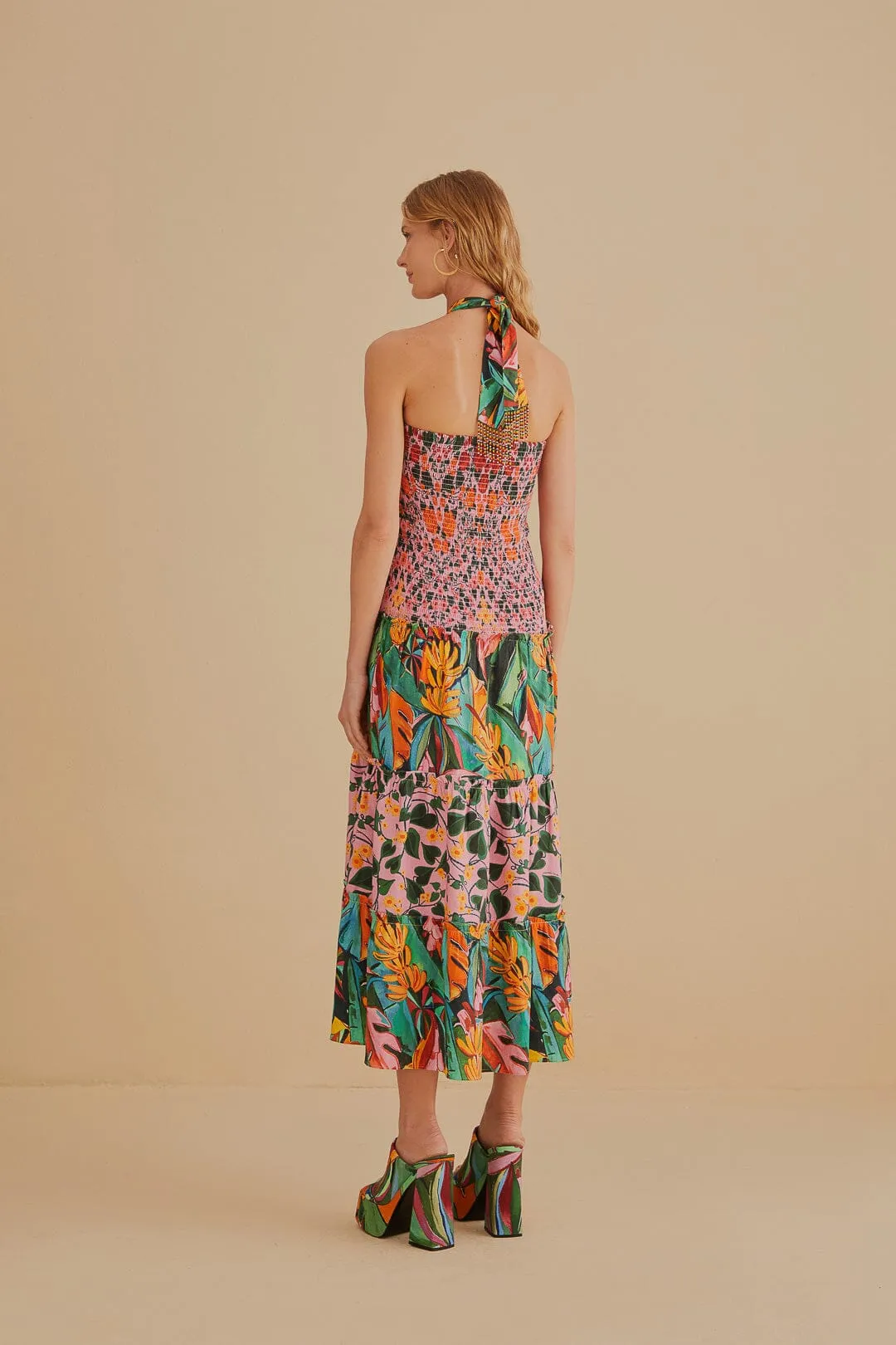 Mixed Heart Ivy Scarf Sleeveless Midi Dress sold by FARM Rio product image thumbnail 4