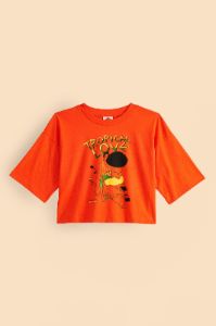Orange Tropical Love Organic Cotton T-Shirt sold by FARM Rio