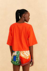 Orange Tropical Love Organic Cotton T-Shirt sold by FARM Rio