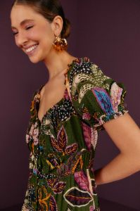 Green Wild Jungle Corset Midi Dress sold by FARM Rio