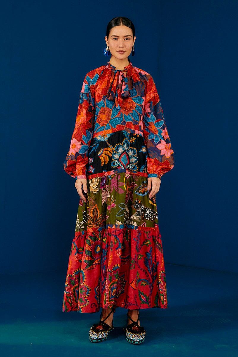 Mixed Flower Prints Maxi Dress sold by FARM Rio product image thumbnail 4