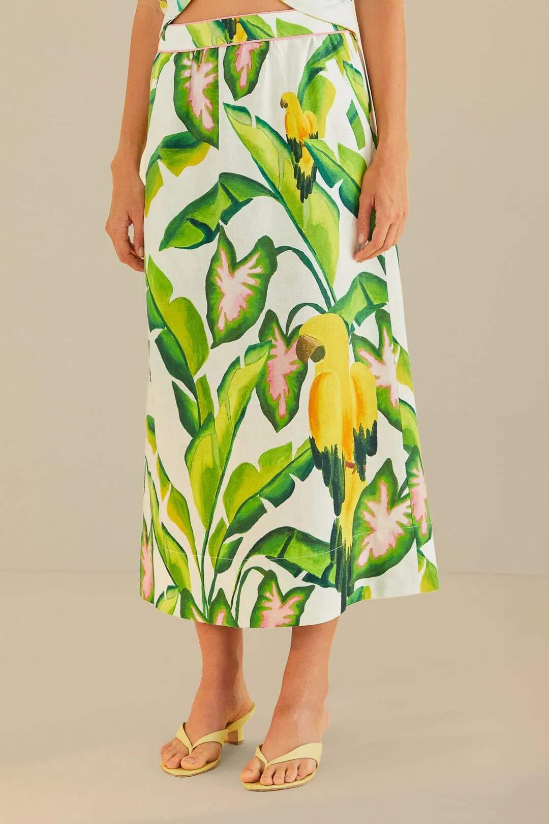 Off-White Summer Foliage Skirt sold by FARM Rio product image thumbnail 2