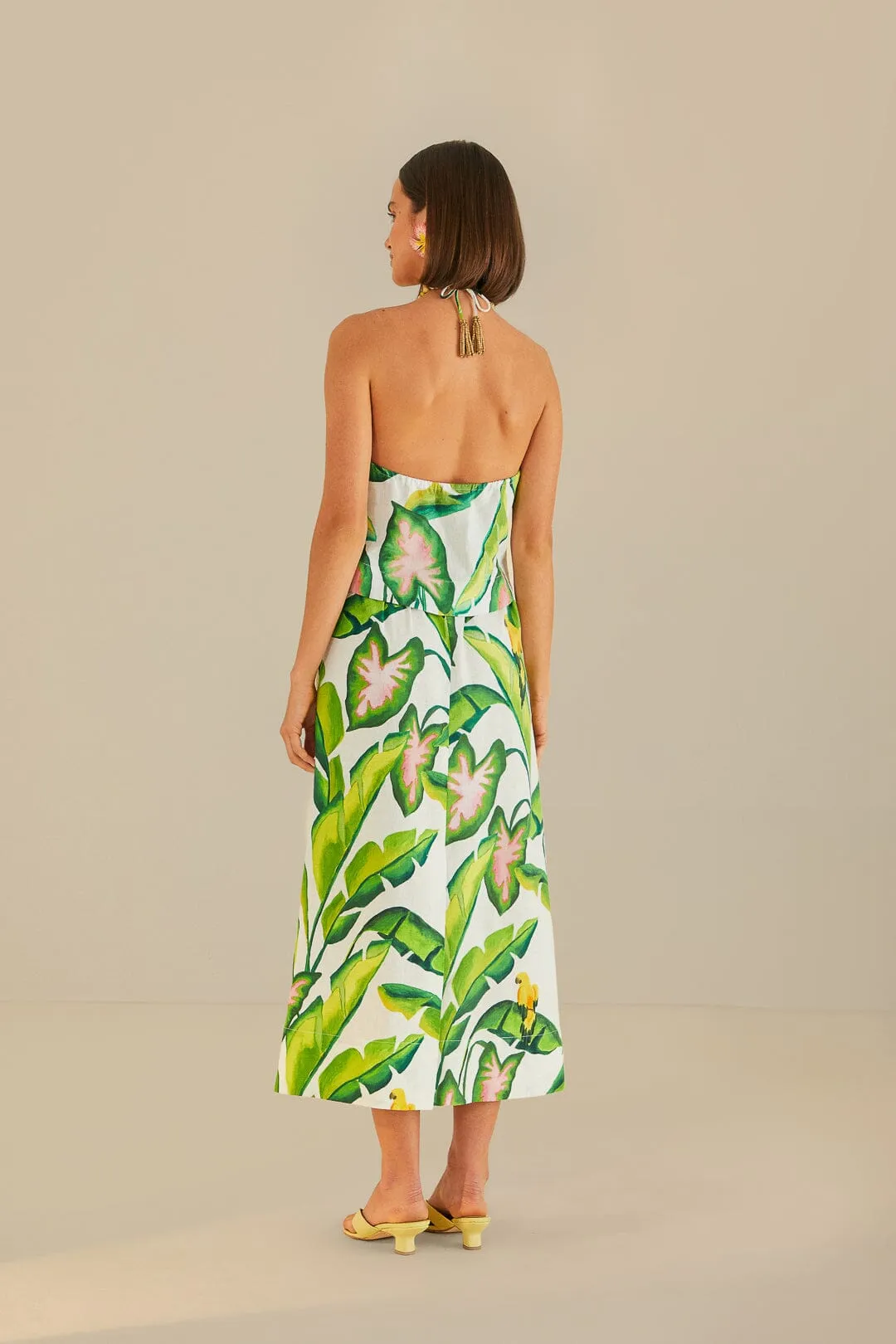 Off-White Summer Foliage Skirt sold by FARM Rio product image thumbnail 4