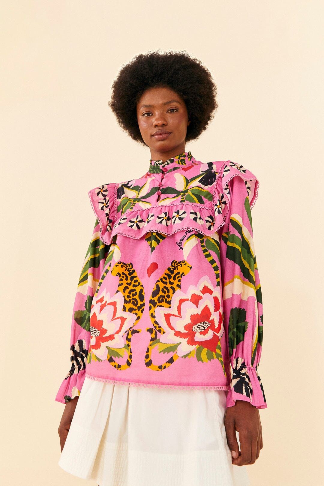 Pink Leopard Forest Blouse sold by FARM Rio