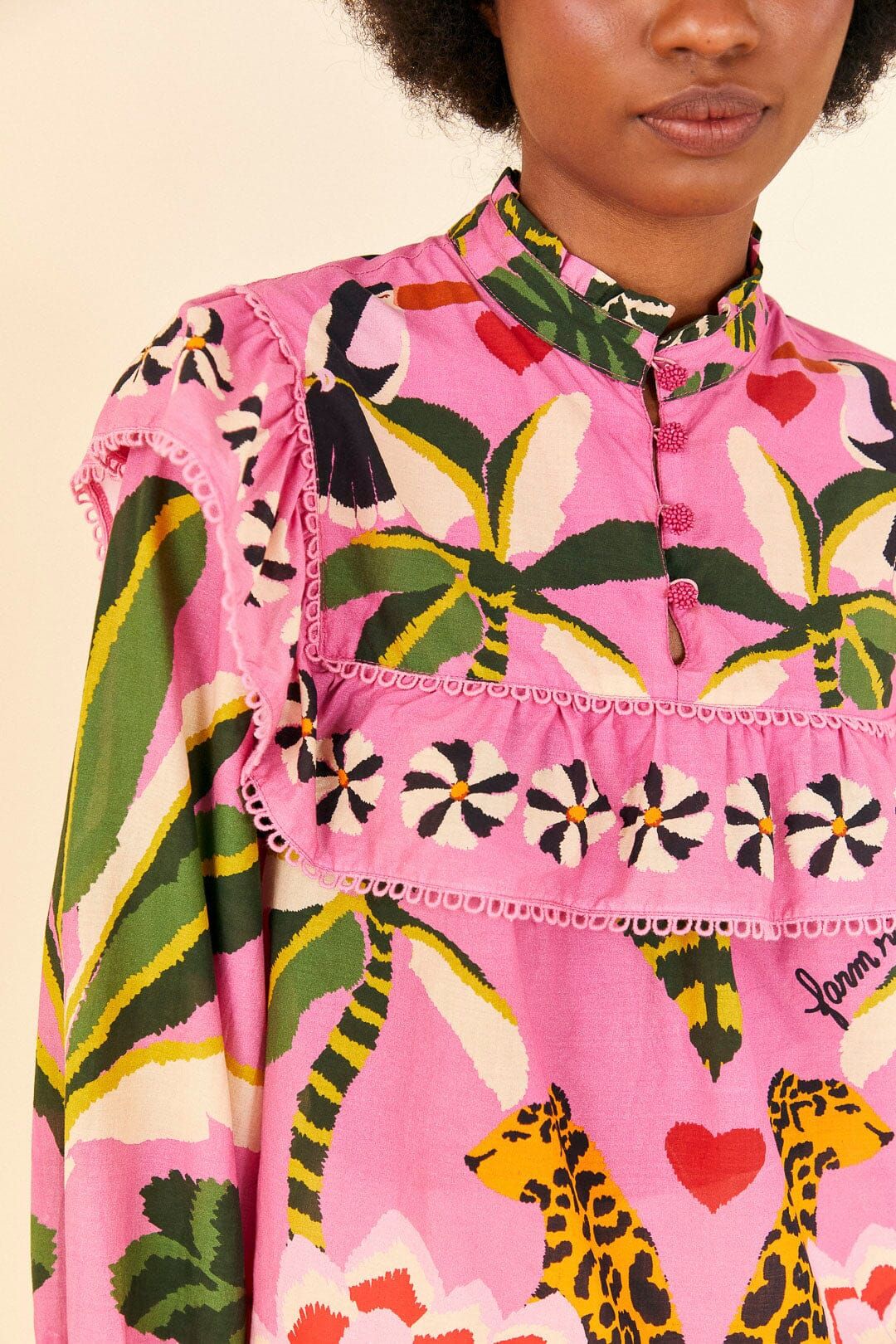 Pink Leopard Forest Blouse sold by FARM Rio product image thumbnail 3