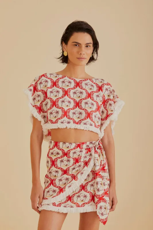 Summer Beach LENZING™ ECOVERO™ Euroflax™ Mini Skirt sold by FARM Rio