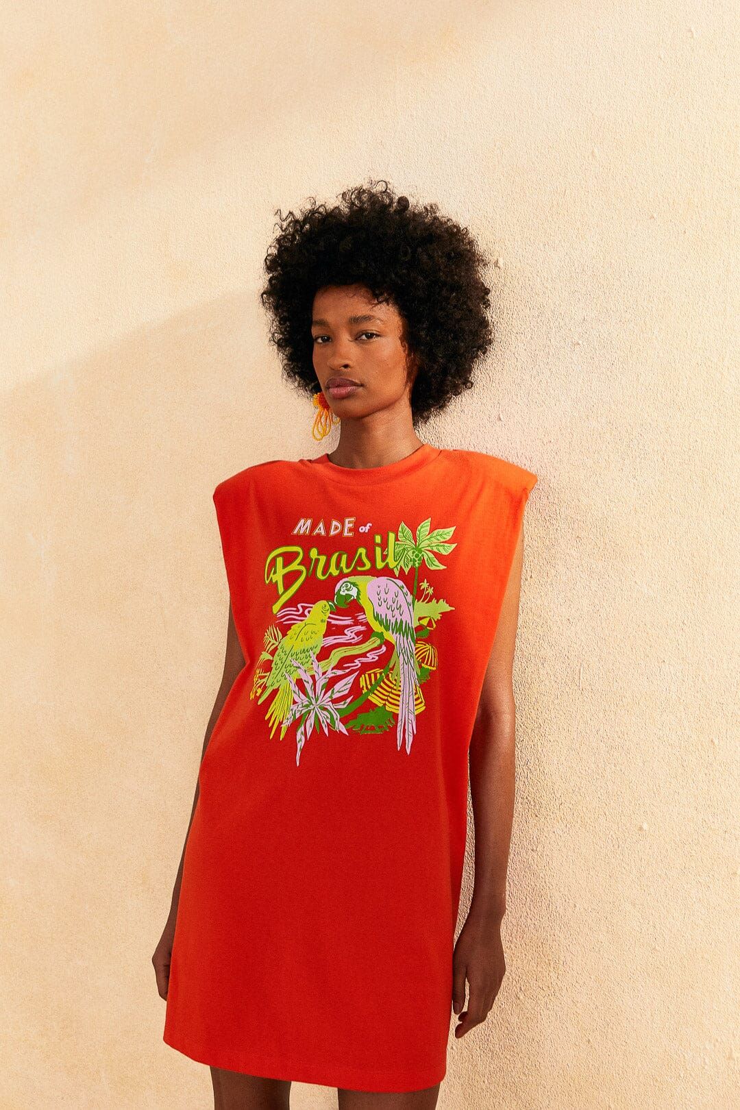 Red Brasil Mini T-Shirt Dress sold by FARM Rio