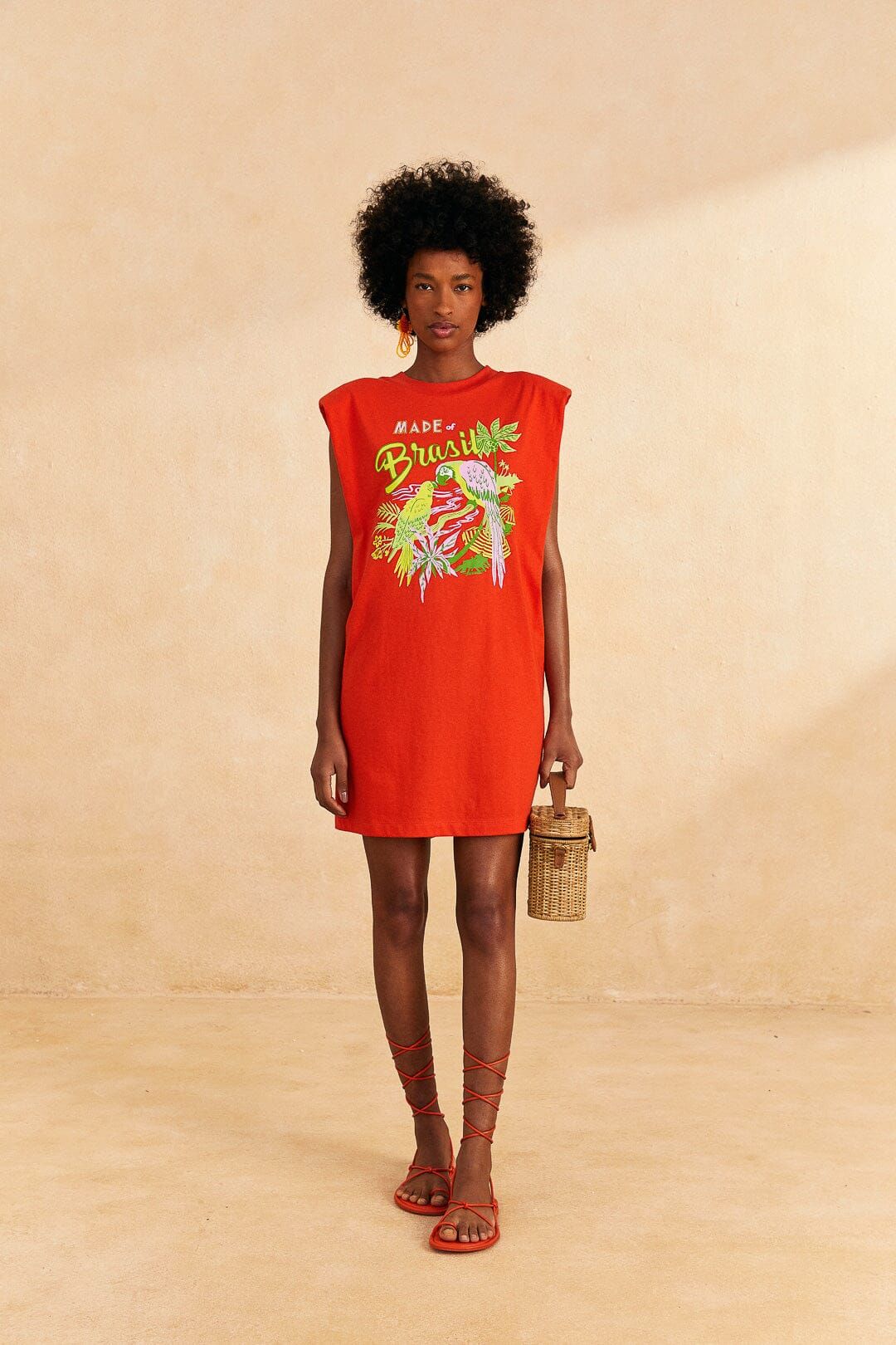 Red Brasil Mini T-Shirt Dress sold by FARM Rio product image thumbnail 2
