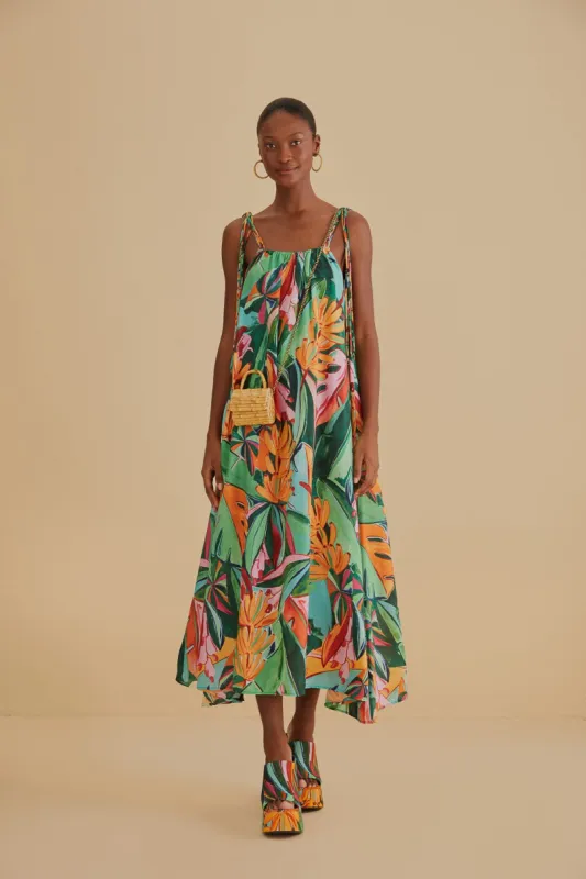 Multicolor Banana Foliage Sleeveless Midi Dress sold by FARM Rio