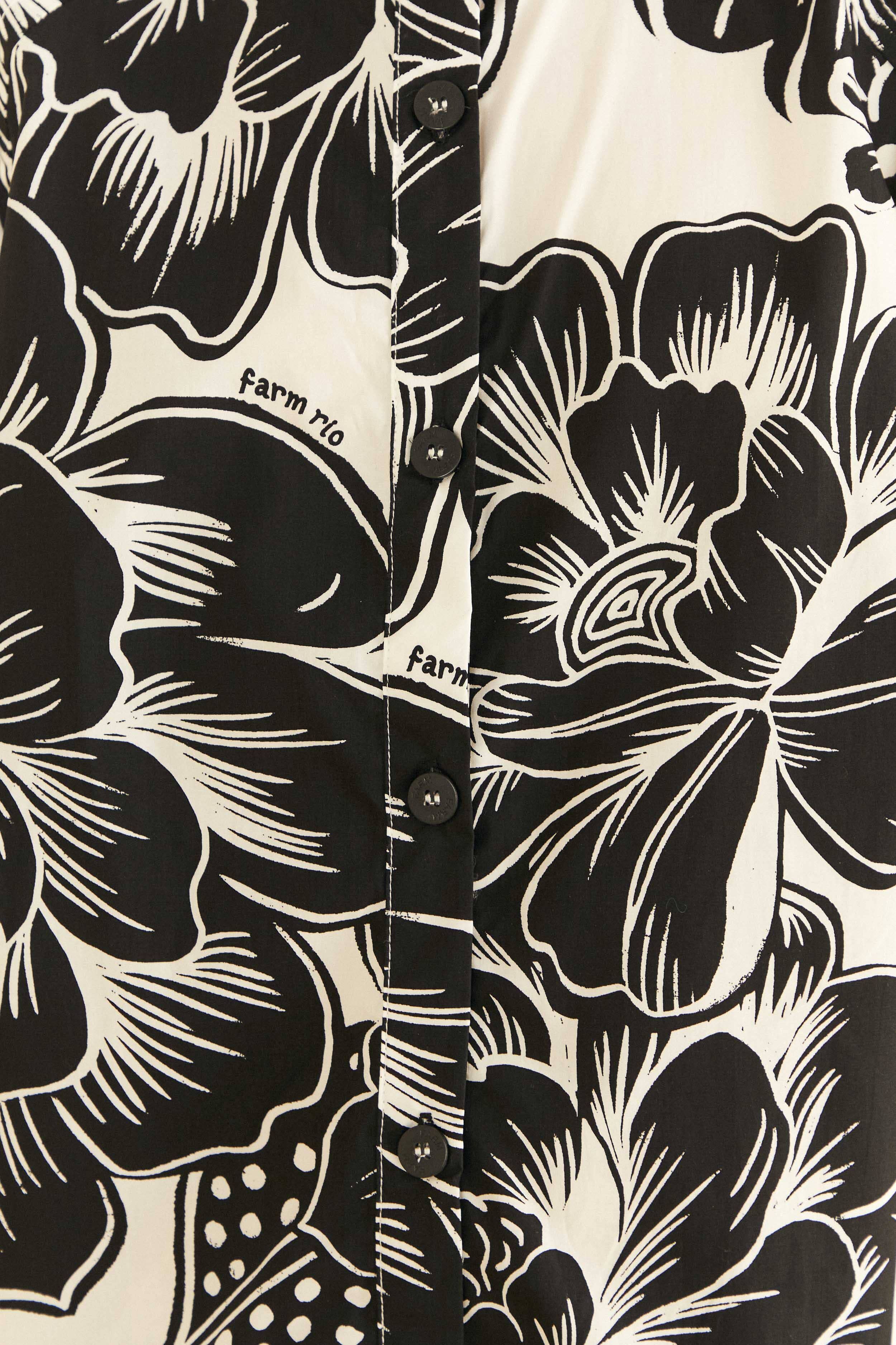 Off-White Chita Woodcut Organic Cotton Mini Dress sold by FARM Rio product image thumbnail 5