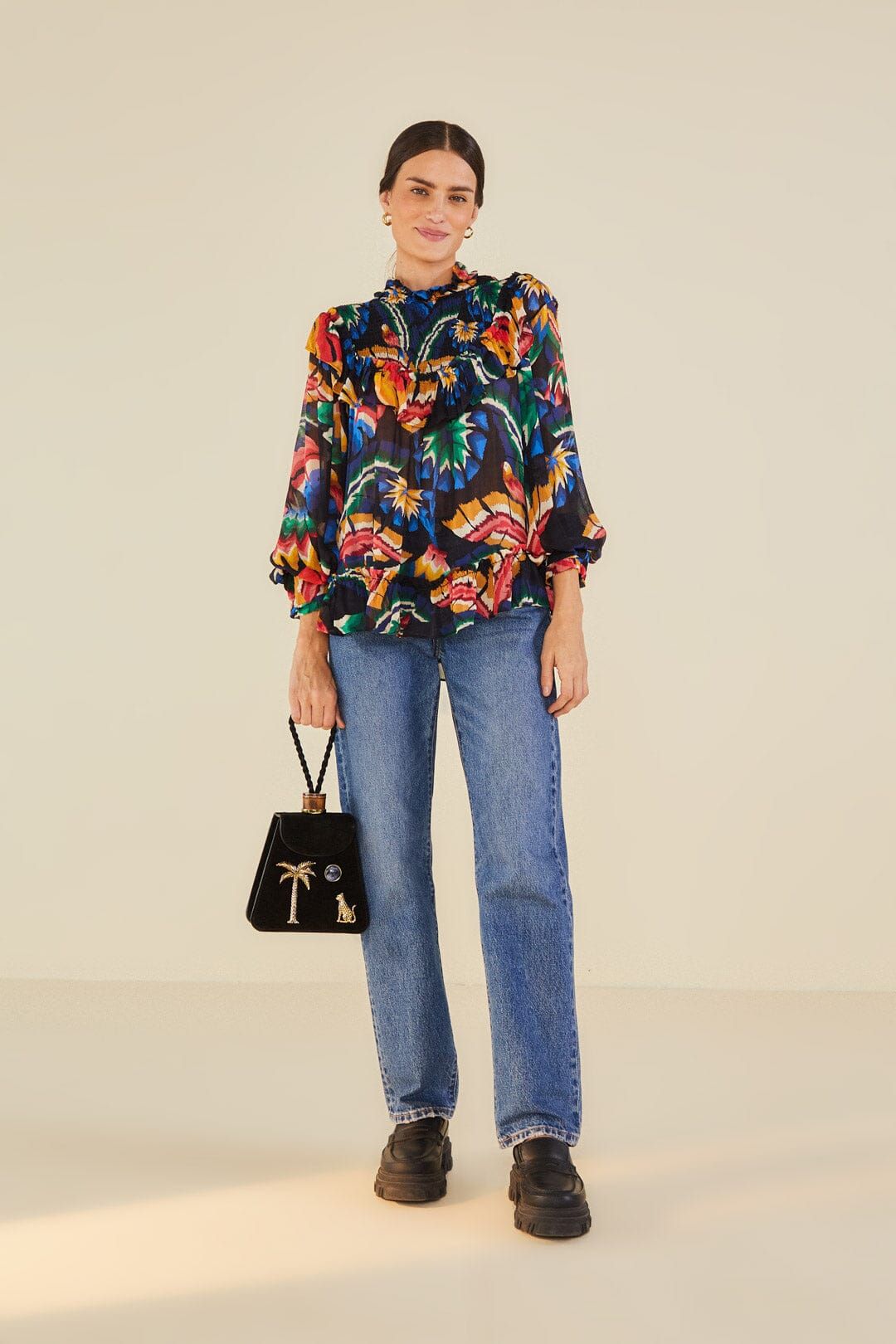 Black Chevron Forest Blouse sold by FARM Rio product image thumbnail 3