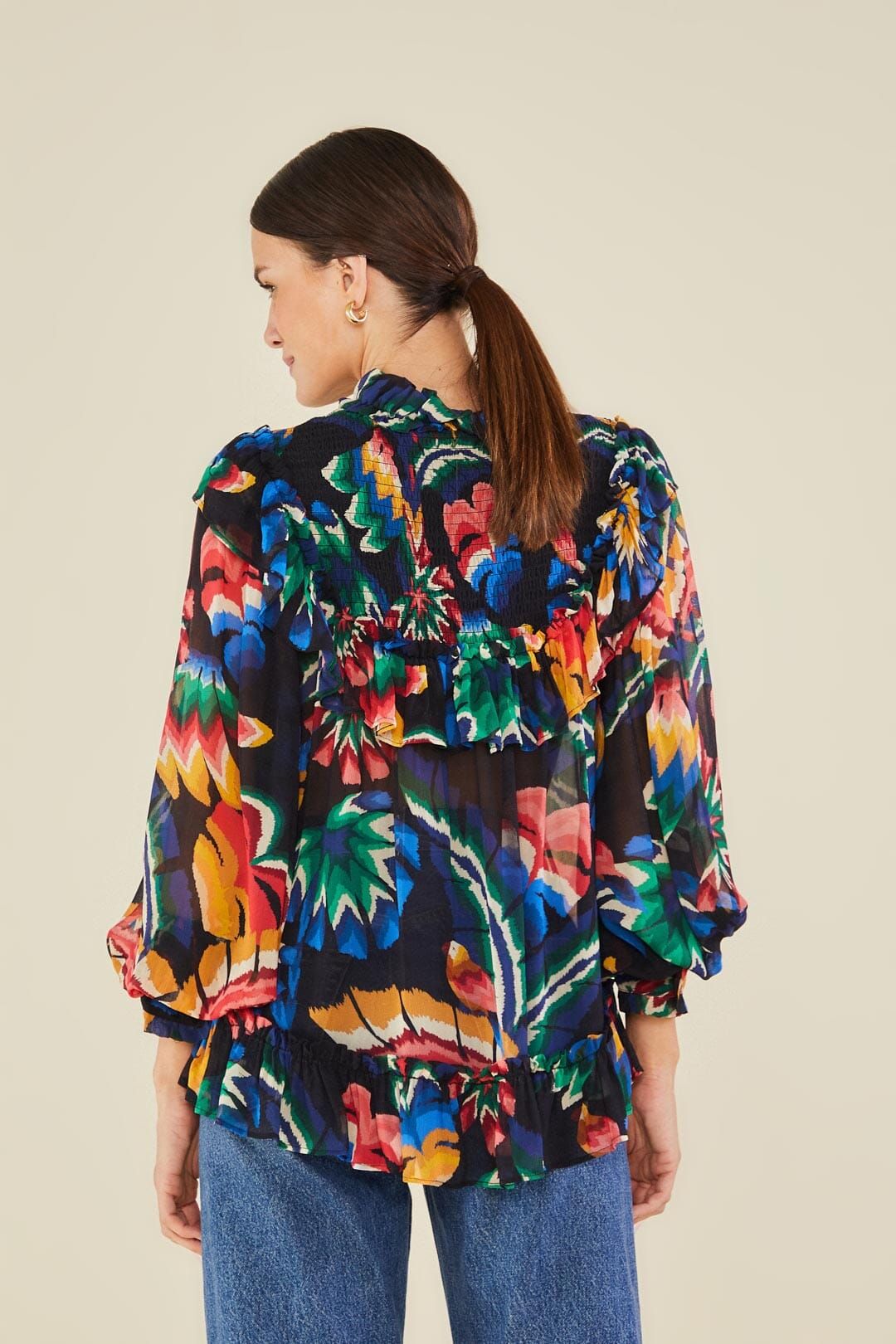 Black Chevron Forest Blouse sold by FARM Rio product image thumbnail 2