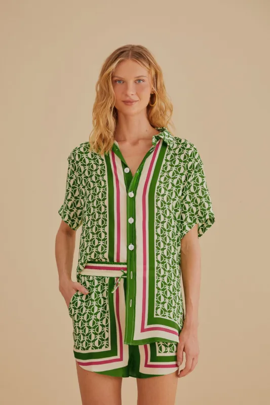 Green Pineapple Scarf Shorts sold by FARM Rio