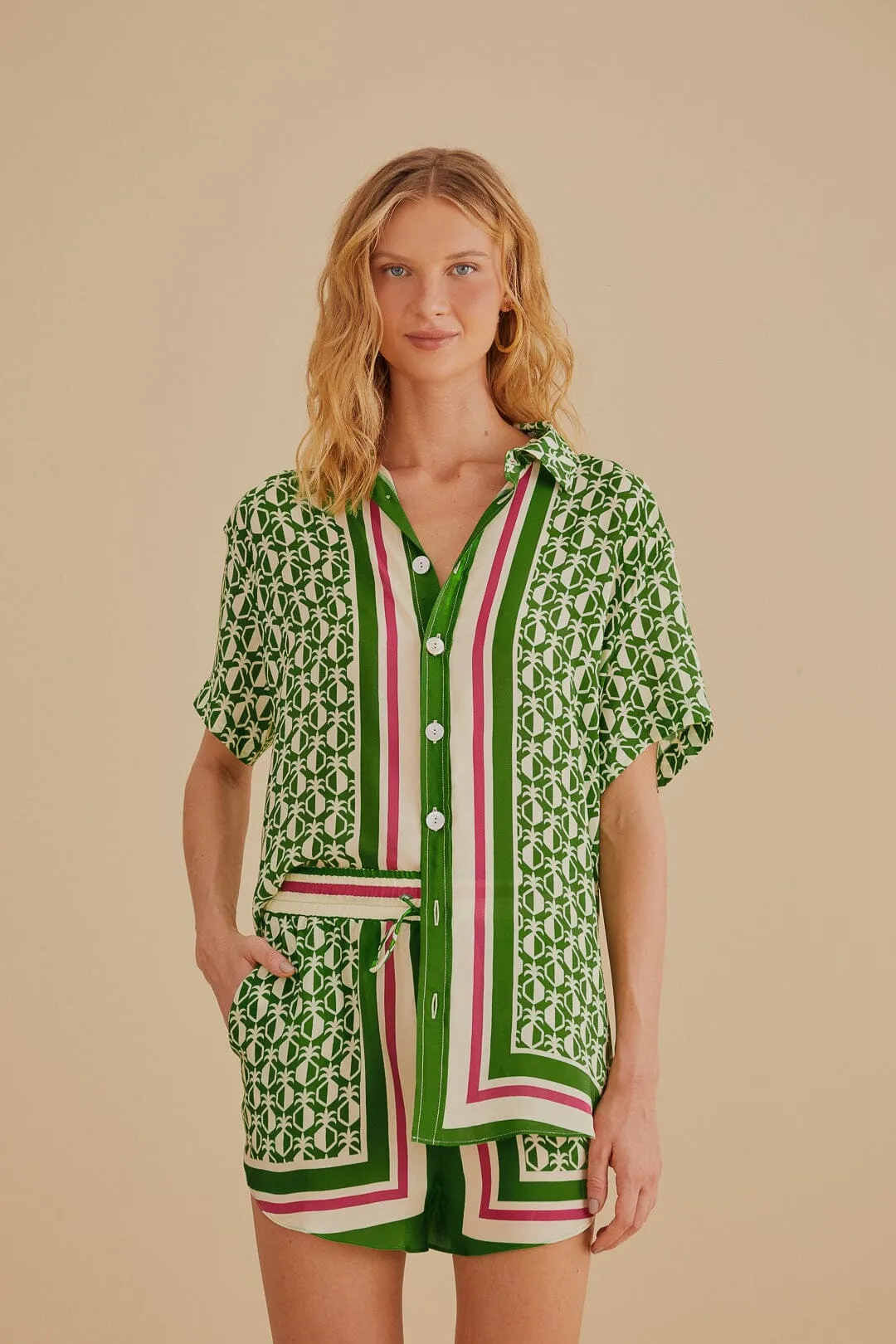 Green Pineapple Scarf Shorts sold by FARM Rio