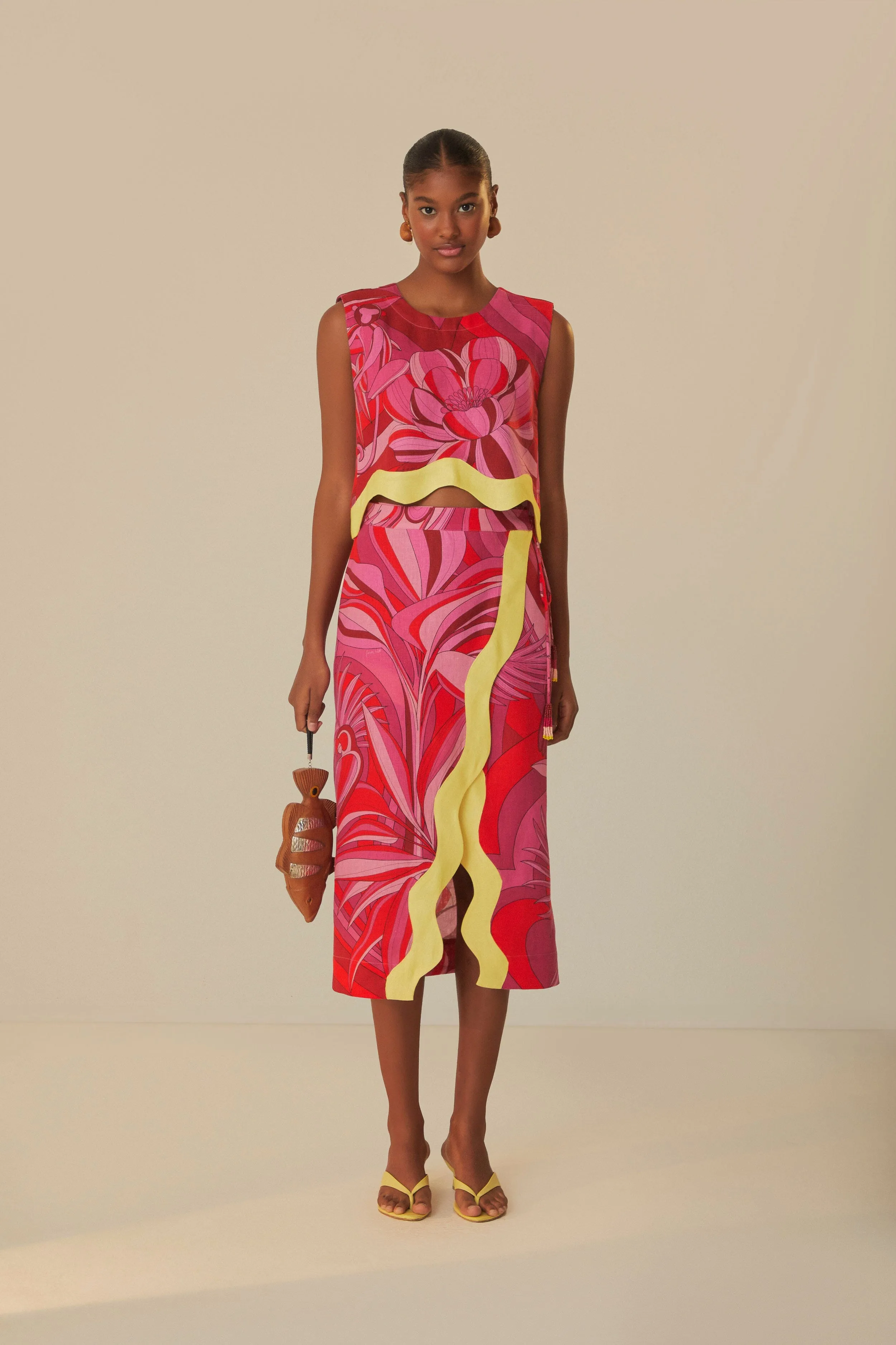 Red Endless Summer Crop Top sold by FARM Rio product image thumbnail 2