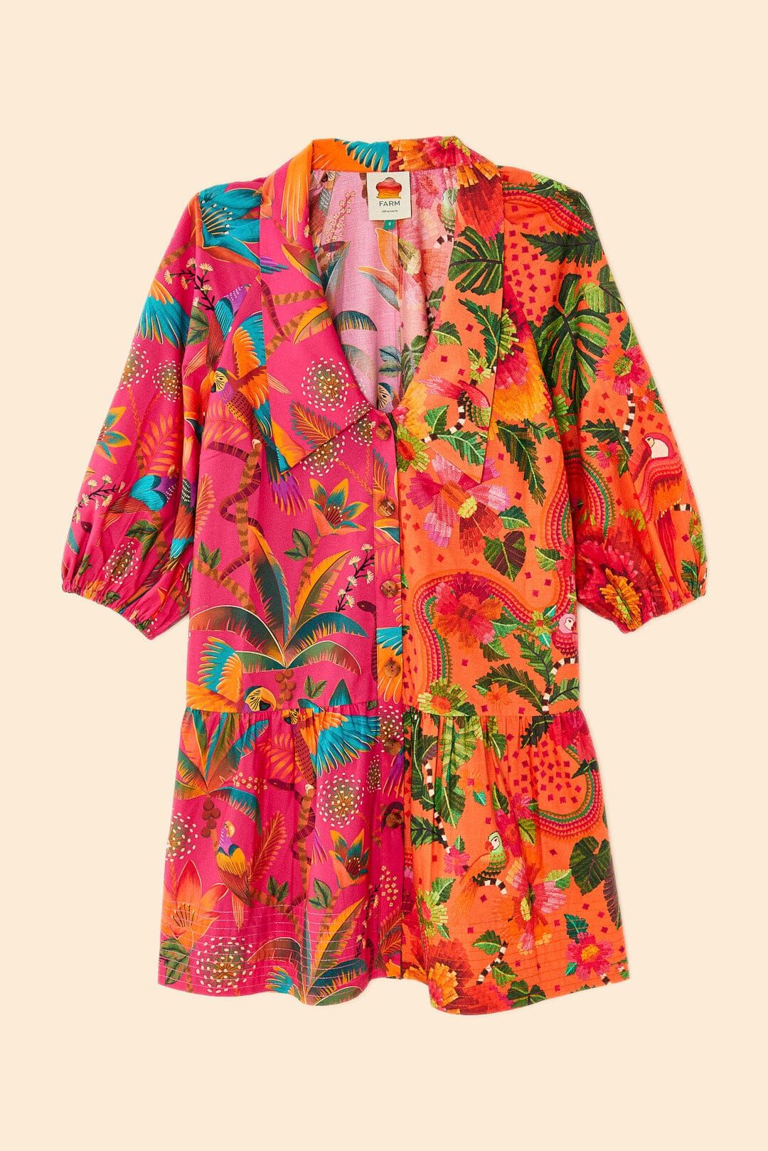 Mixed Warm Prints Organic Cotton Mini Dress sold by FARM Rio product image thumbnail 6