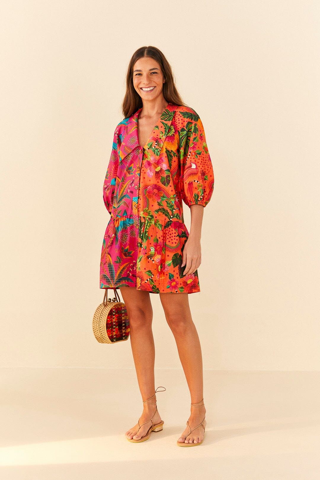Mixed Warm Prints Organic Cotton Mini Dress sold by FARM Rio