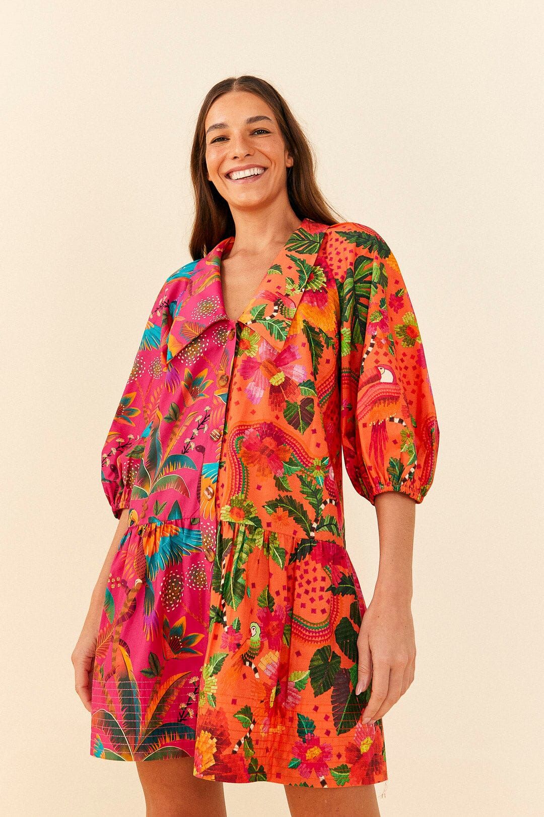 Mixed Warm Prints Organic Cotton Mini Dress sold by FARM Rio product image thumbnail 2