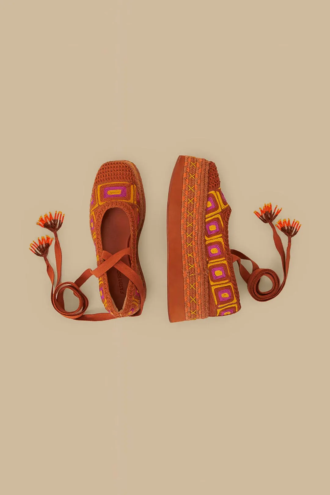 Rust Espadrille Flatform Slipper sold by FARM Rio product image thumbnail 4