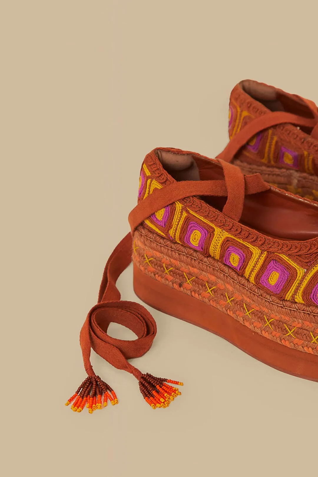 Rust Espadrille Flatform Slipper sold by FARM Rio product image thumbnail 3