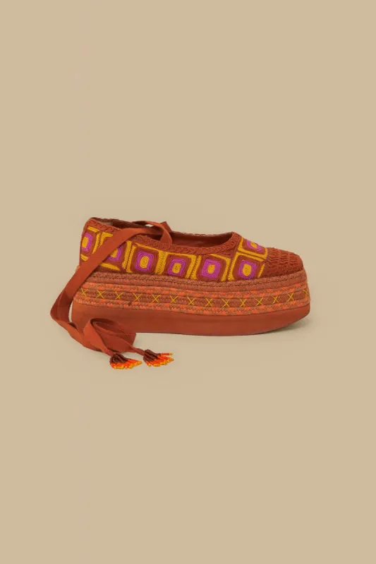 Rust Espadrille Flatform Slipper sold by FARM Rio
