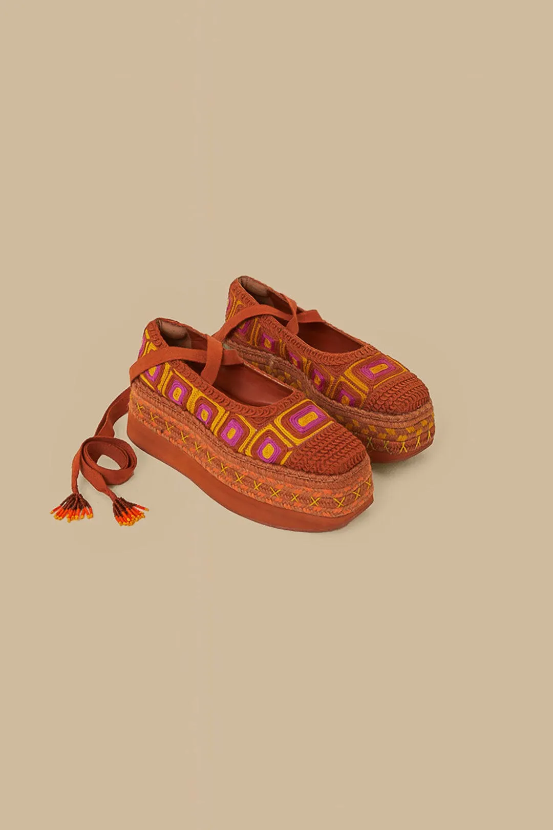 Rust Espadrille Flatform Slipper sold by FARM Rio product image thumbnail 2