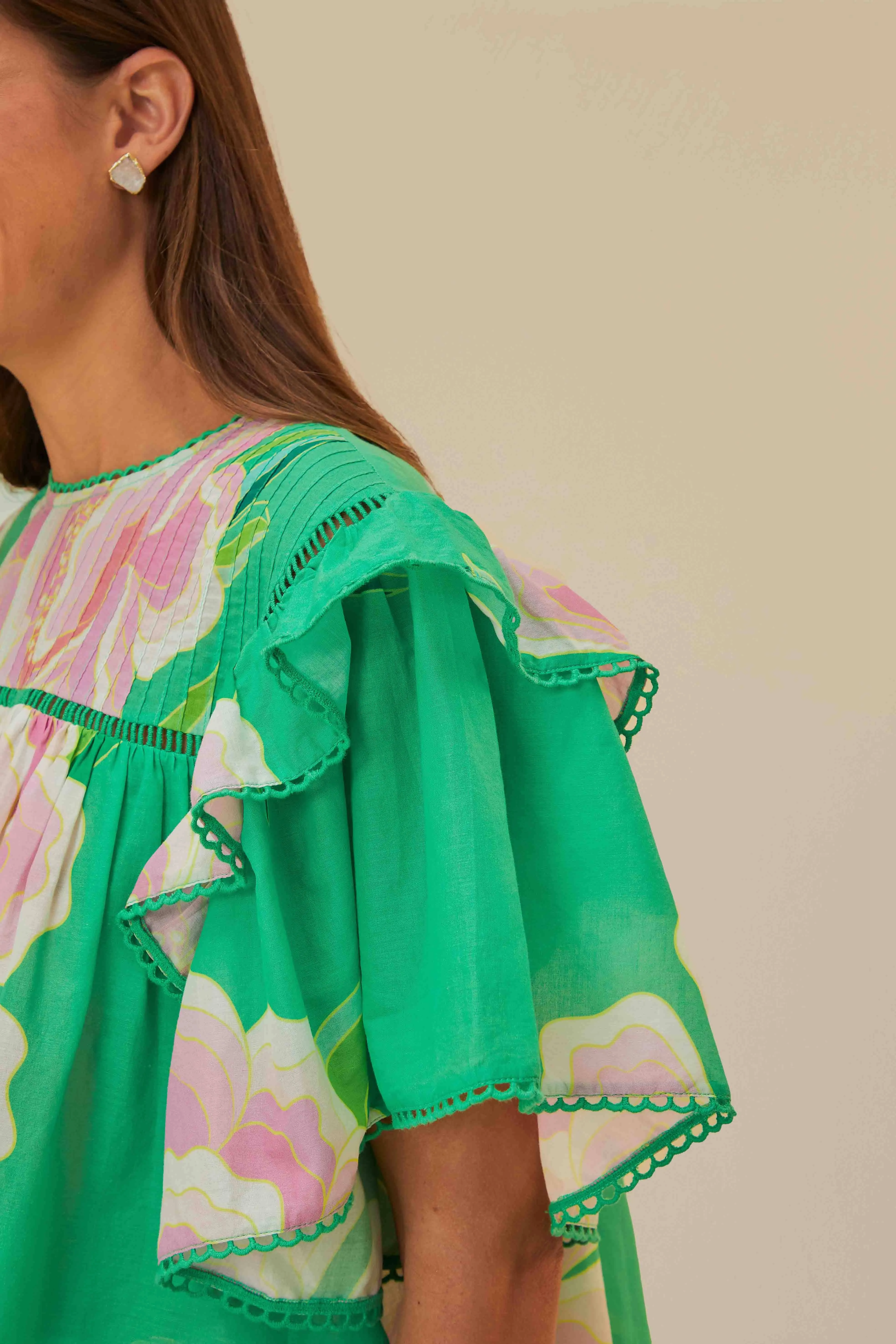 Green Floral Vibing Blouse sold by FARM Rio product image thumbnail 2