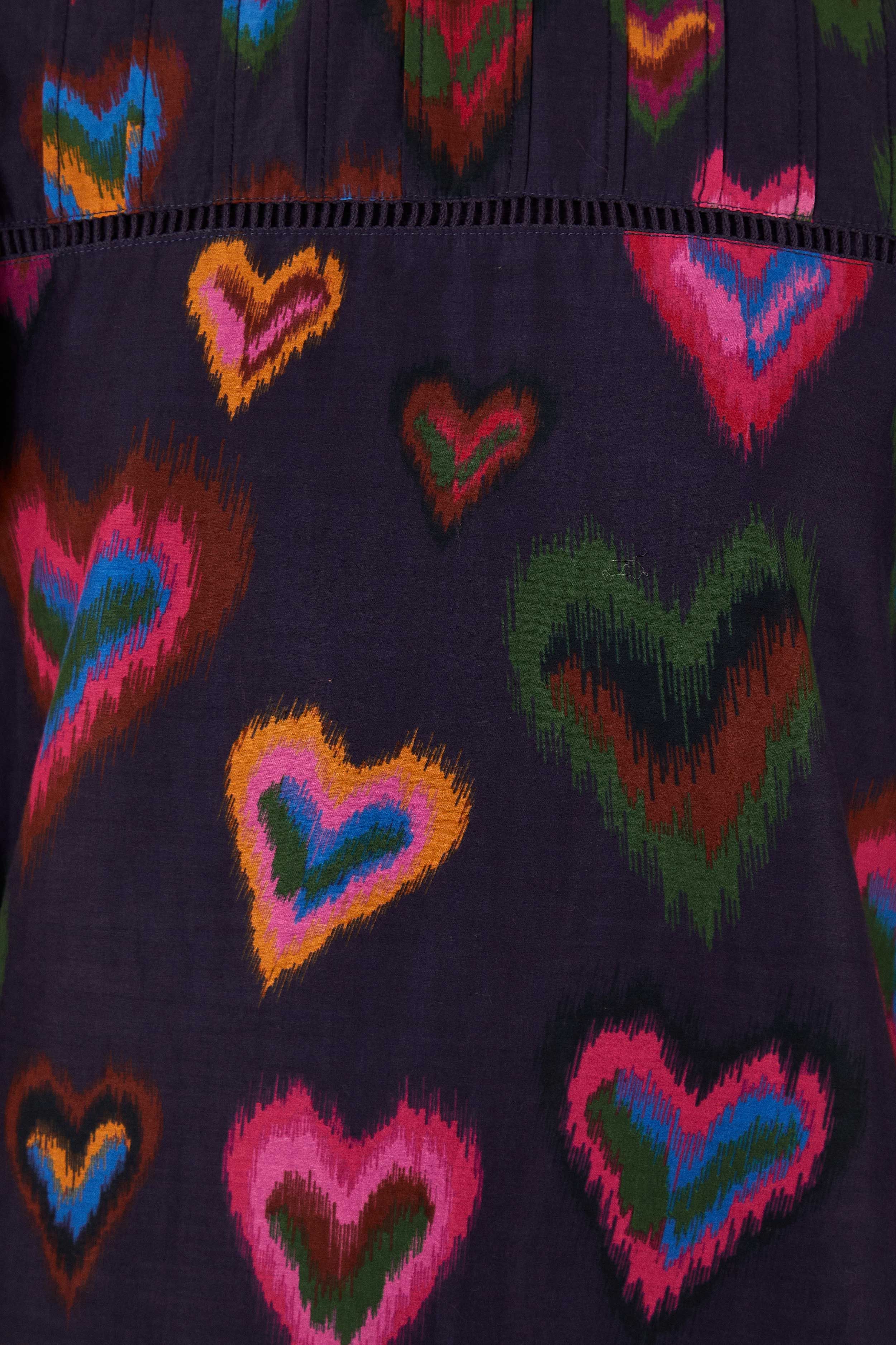 Navy Ikat Dyed Hearts Mini Dress sold by FARM Rio product image thumbnail 5