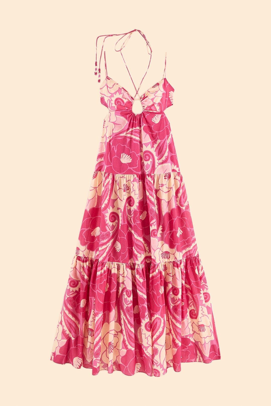 Pink Tropical Groove Maxi Dress sold by FARM Rio product image thumbnail 6
