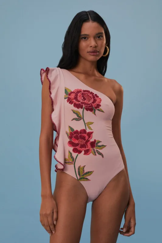 Rose Pink One-Piece Swimsuit sold by FARM Rio