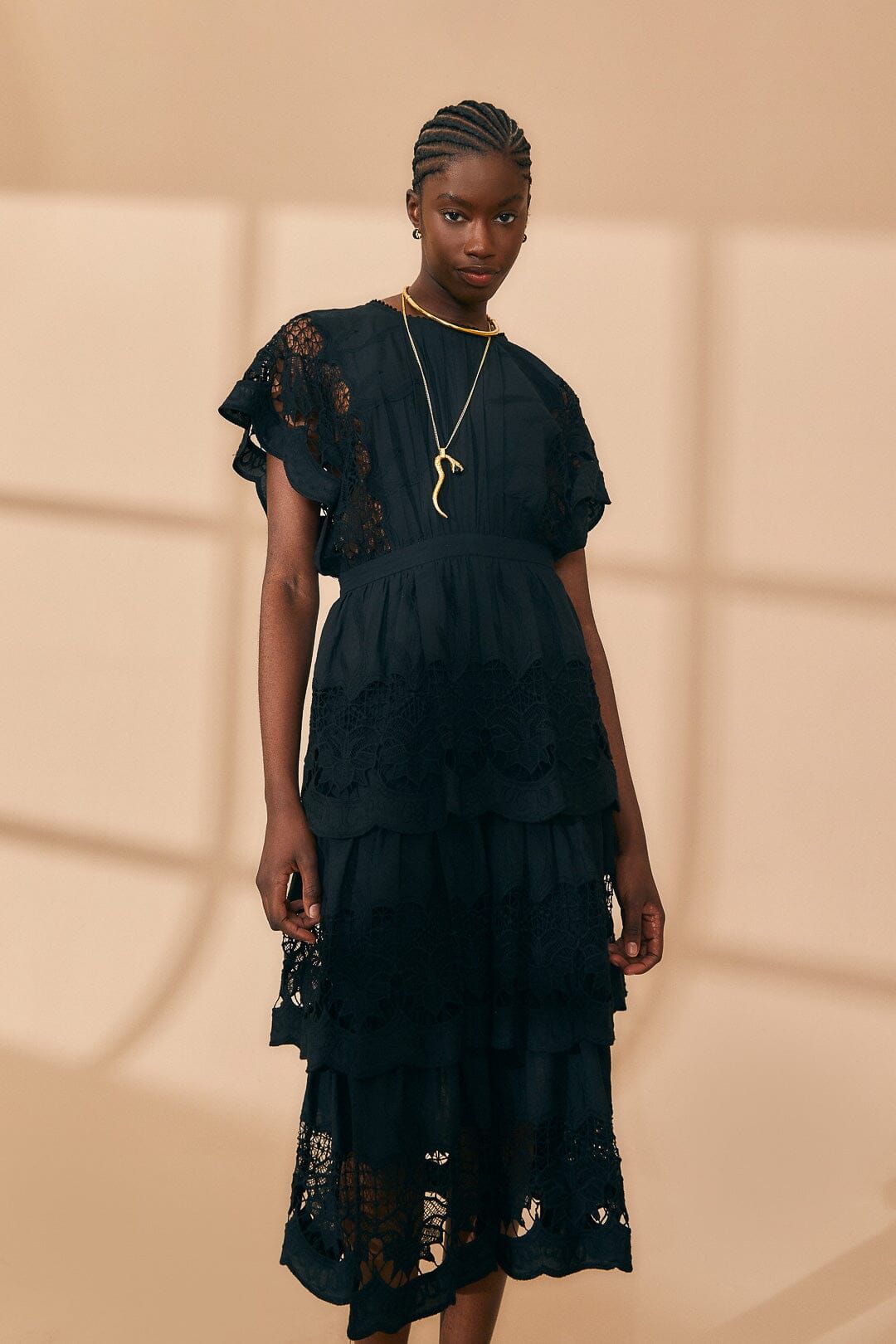 Black Richelieu Midi Dress sold by FARM Rio product image thumbnail 3