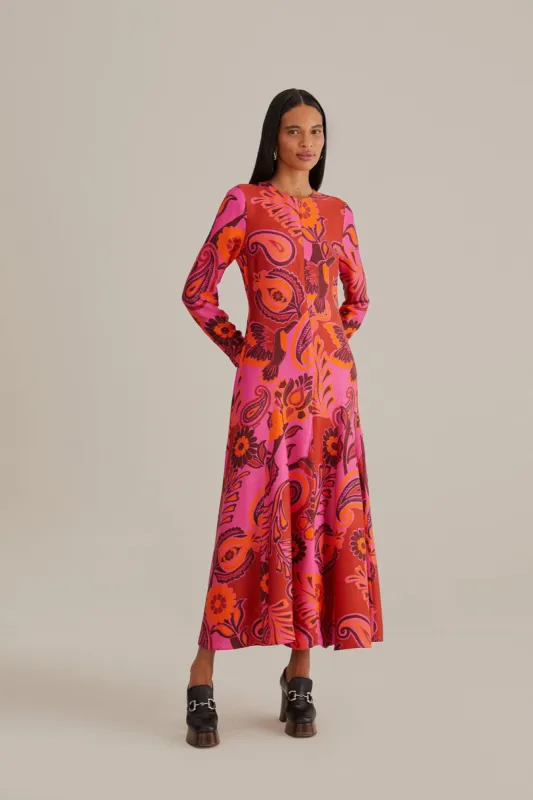 Pink Bold Floral Long Sleeve Maxi Dress sold by FARM Rio