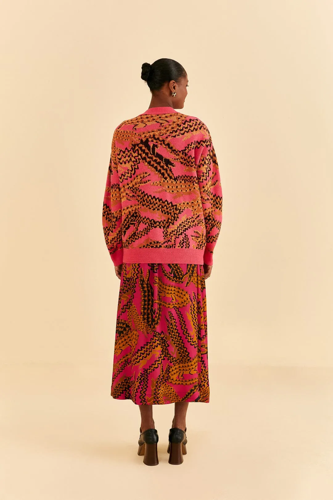 Pink Croco Midi Skirt sold by FARM Rio product image thumbnail 4