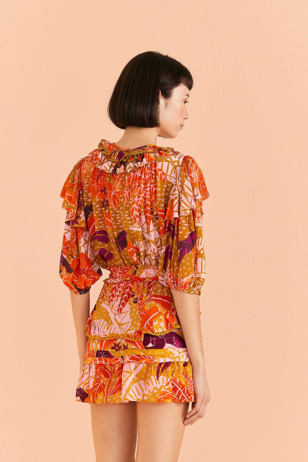 Beige Jungle Panther Mini Skirt sold by FARM Rio product image thumbnail 4