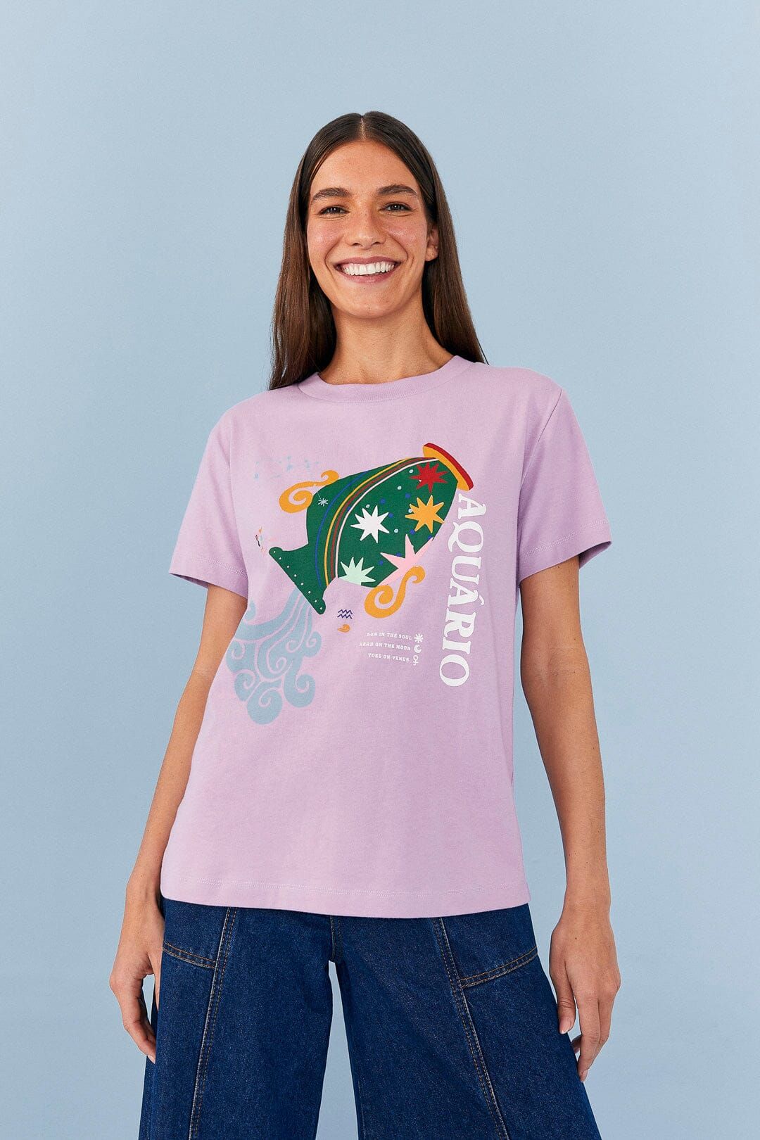 Aquarius Zodiac Organic Cotton T-Shirt sold by FARM Rio product image thumbnail 2