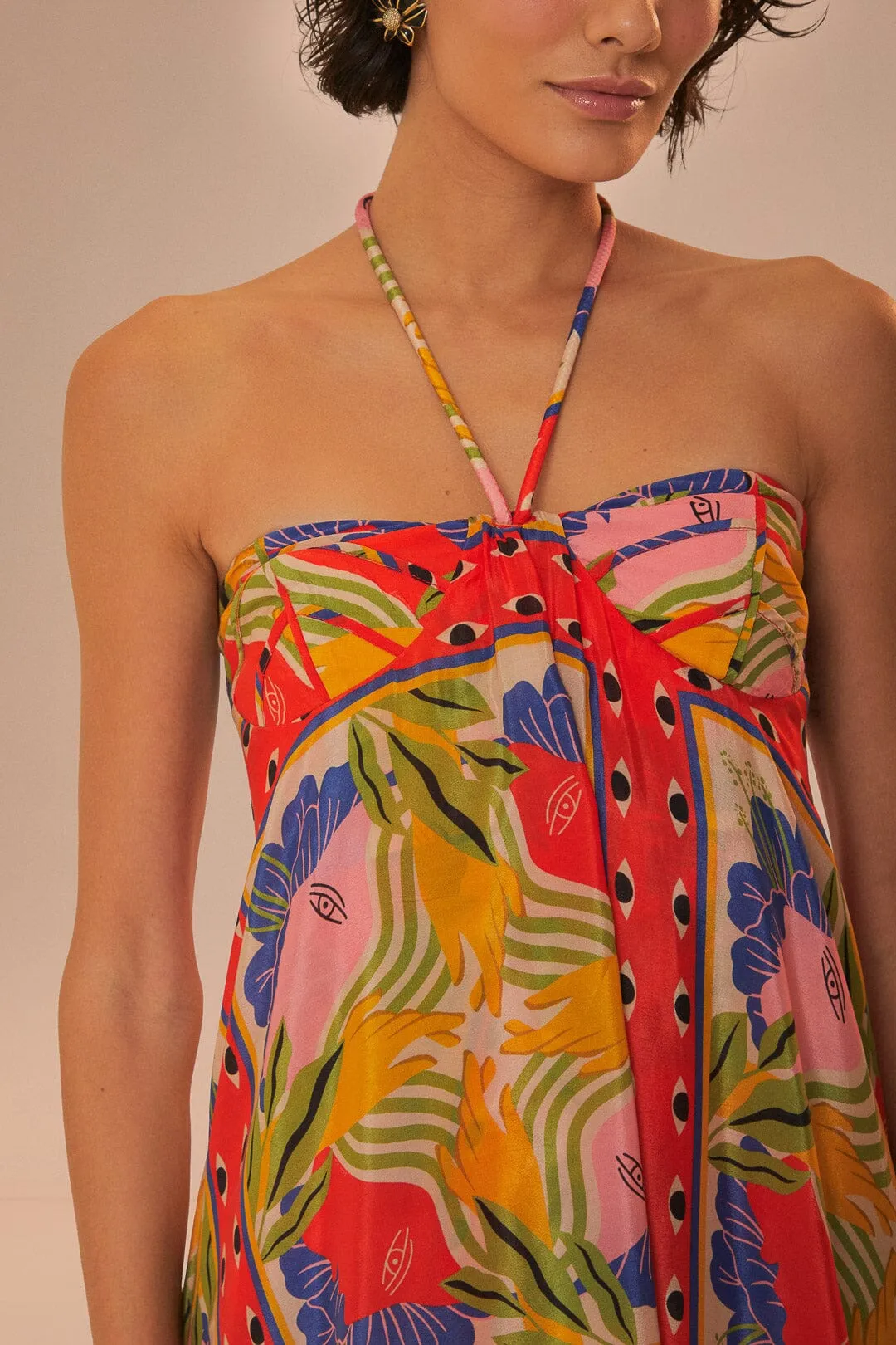 Sand Surreal Scarf Sleeveless Maxi Dress sold by FARM Rio product image thumbnail 4