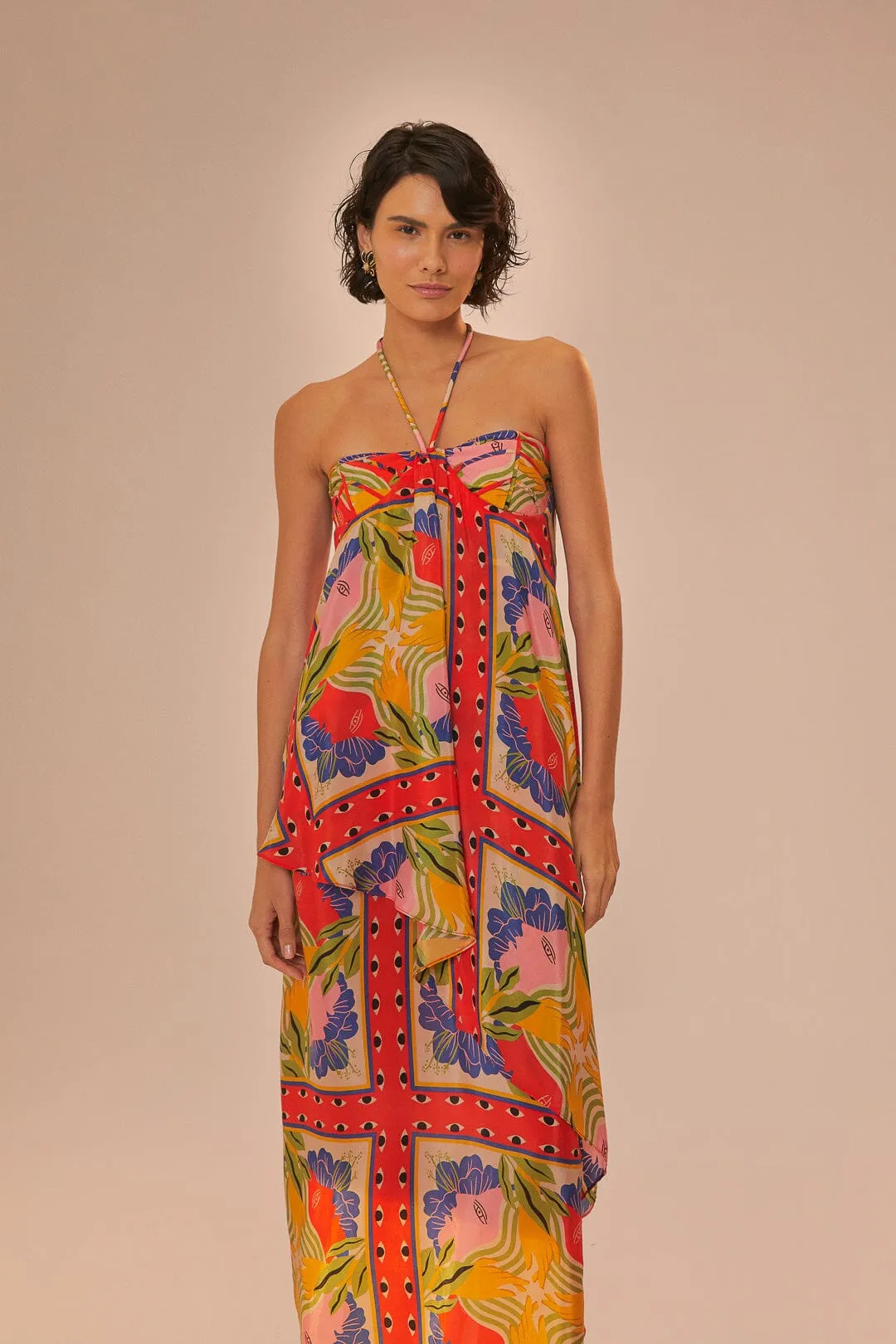 Sand Surreal Scarf Sleeveless Maxi Dress sold by FARM Rio product image thumbnail 2
