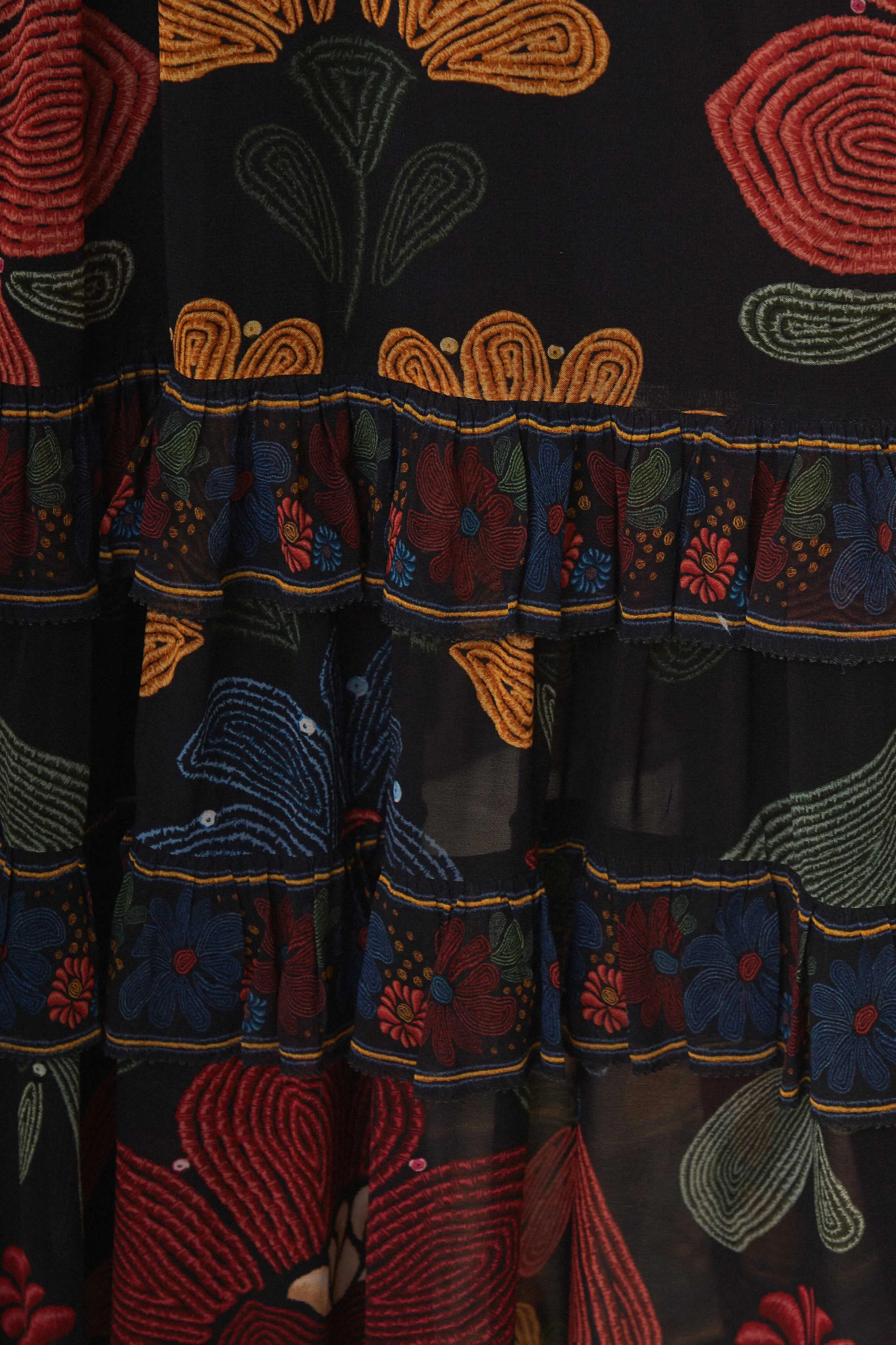 Black Stitched Garden Short Sleeve Maxi Dress sold by FARM Rio product image thumbnail 5