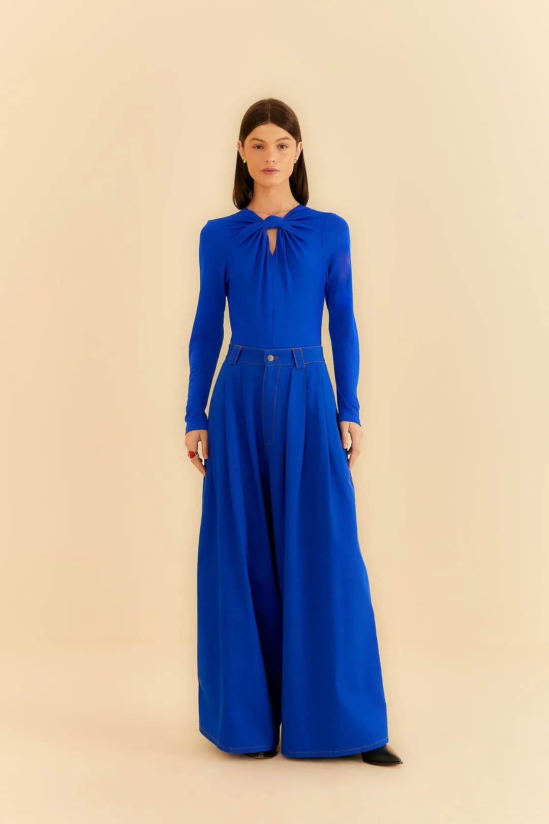 Bright Blue Long Sleeve Bodysuit sold by FARM Rio product image thumbnail 3