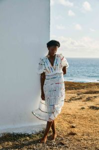 Mixed Off-White Prints Midi Dress sold by FARM Rio