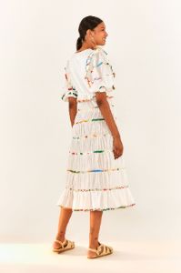 Mixed Off-White Prints Midi Dress sold by FARM Rio
