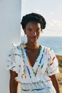 Mixed Off-White Prints Midi Dress sold by FARM Rio
