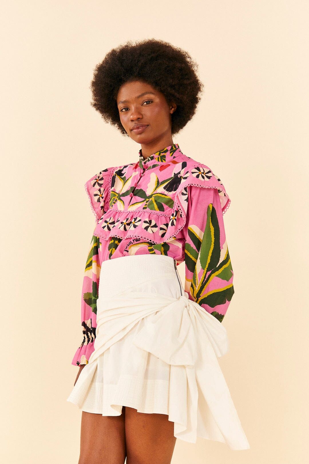 White Knot Organic Cotton Mini Skirt sold by FARM Rio product image thumbnail 2