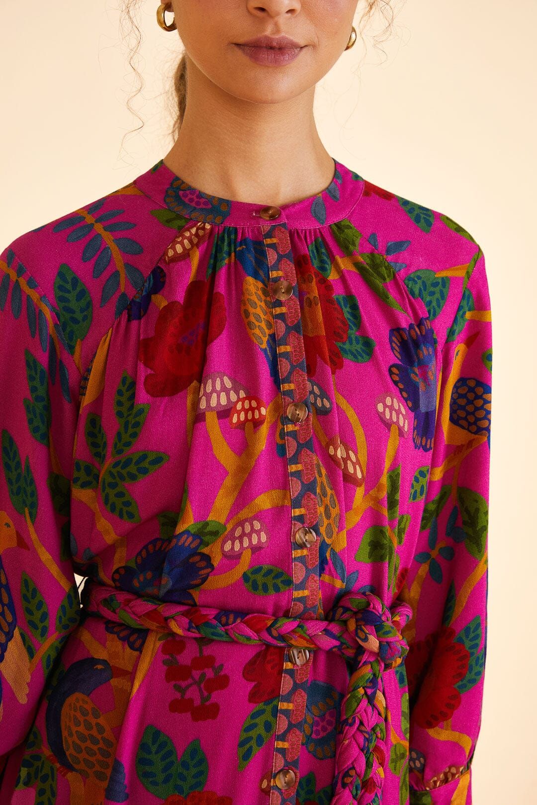 Pink Sweet Forest Mini Dress sold by FARM Rio product image thumbnail 3