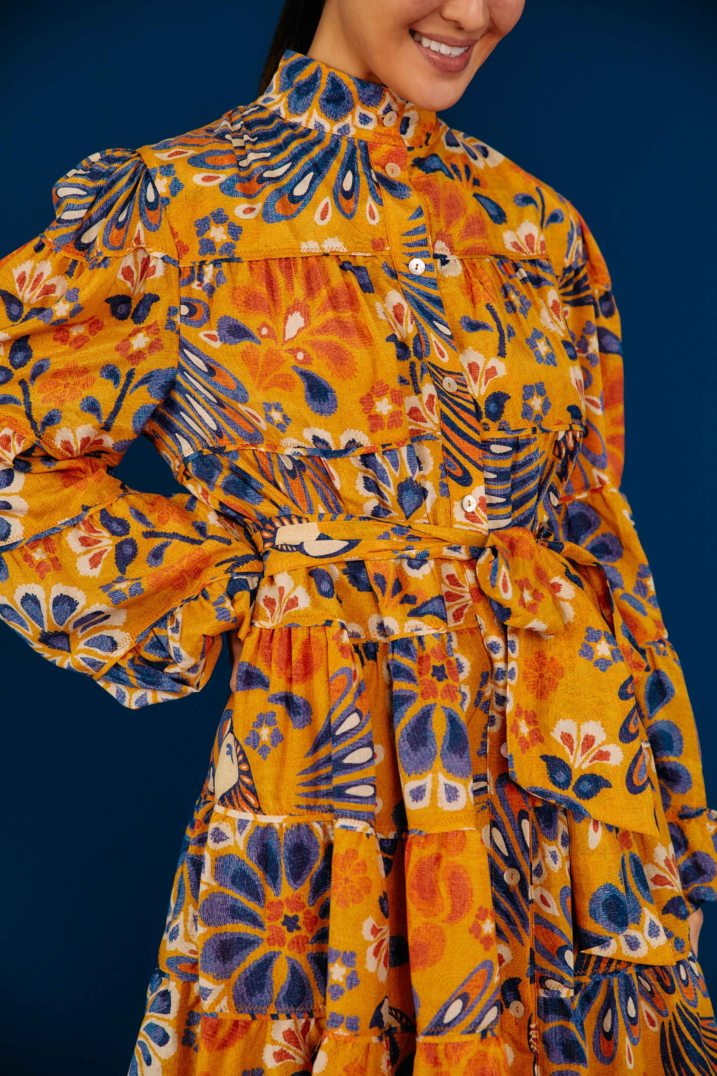 Yellow Pineapple Flowers Mini Dress sold by FARM Rio product image thumbnail 3