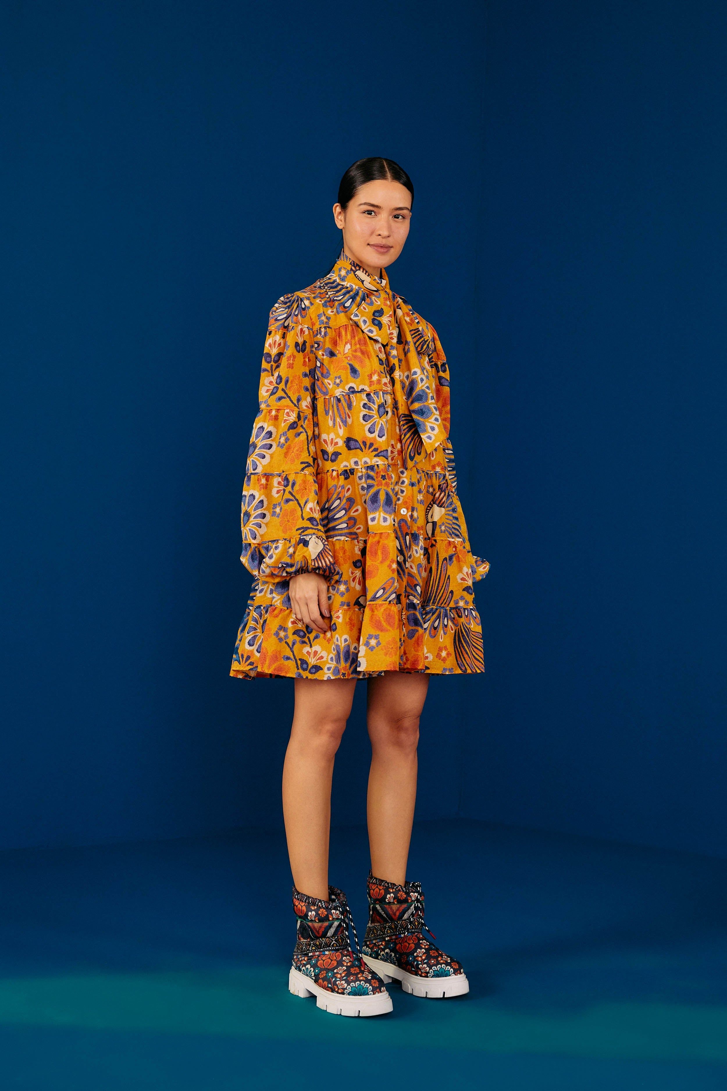 Yellow Pineapple Flowers Mini Dress sold by FARM Rio product image thumbnail 2