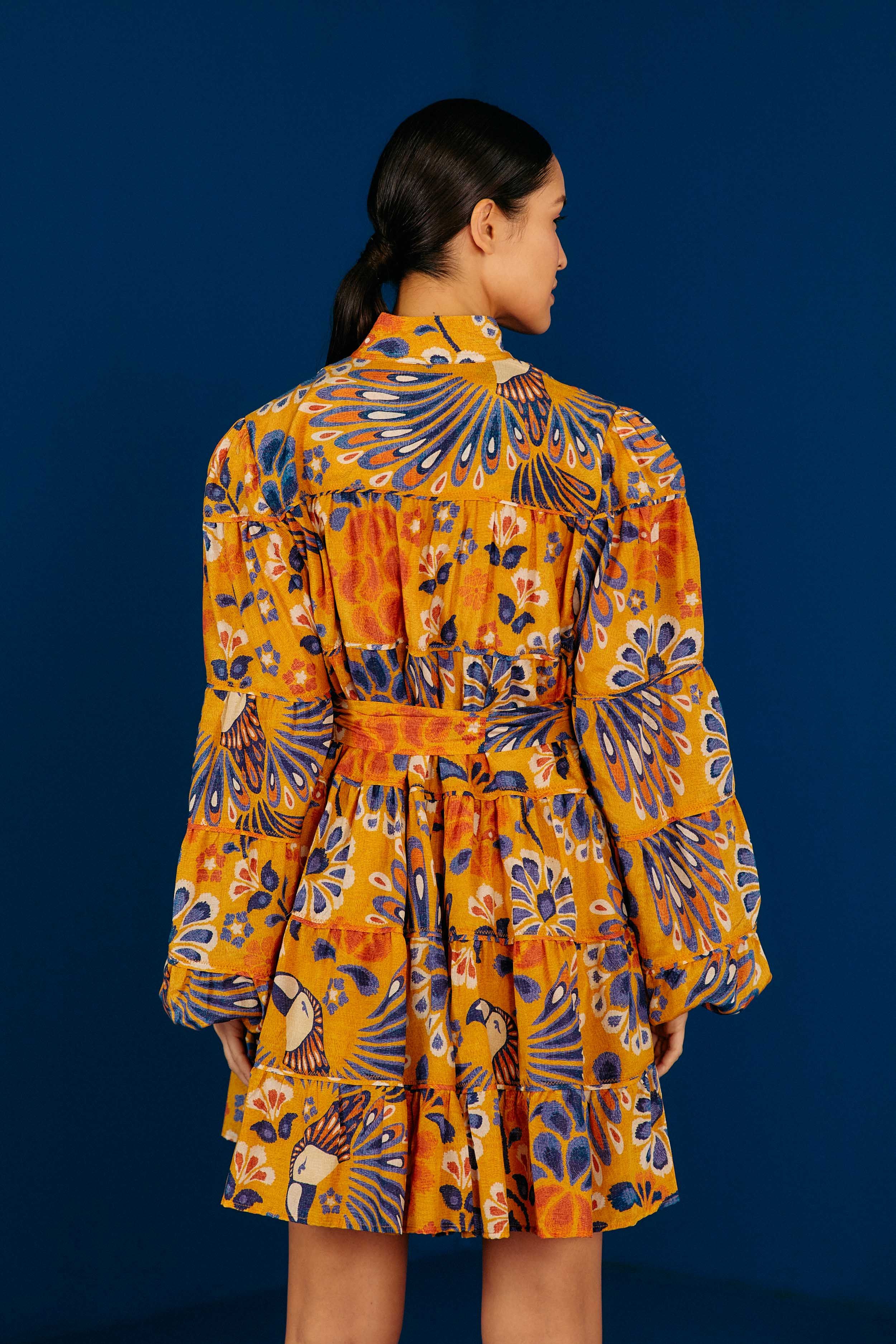 Yellow Pineapple Flowers Mini Dress sold by FARM Rio product image thumbnail 4