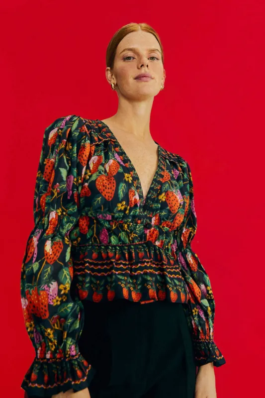 Lady Strawberry Blouse sold by FARM Rio