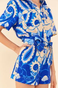 Blue Tropical Groove Romper sold by FARM Rio