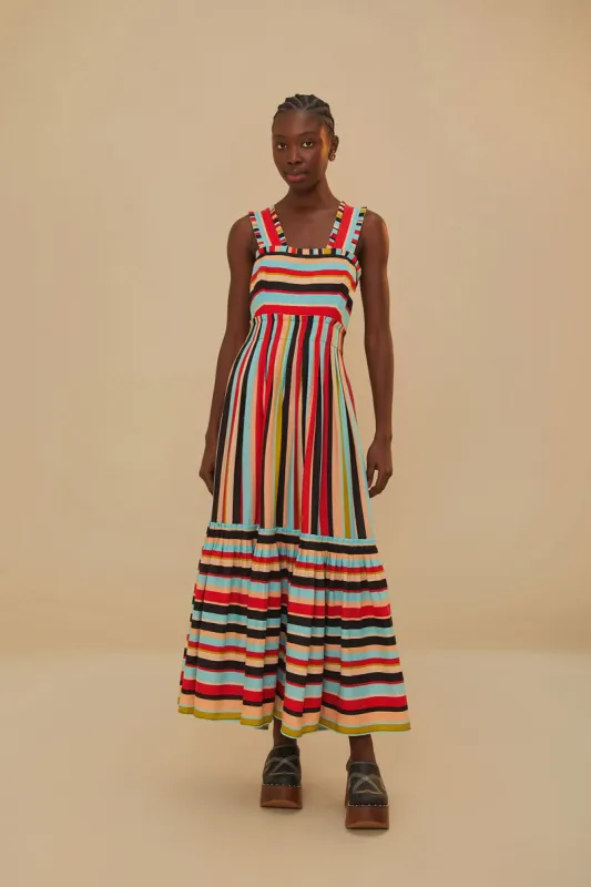 Color Stripes Sleeveless Maxi Dress sold by FARM Rio